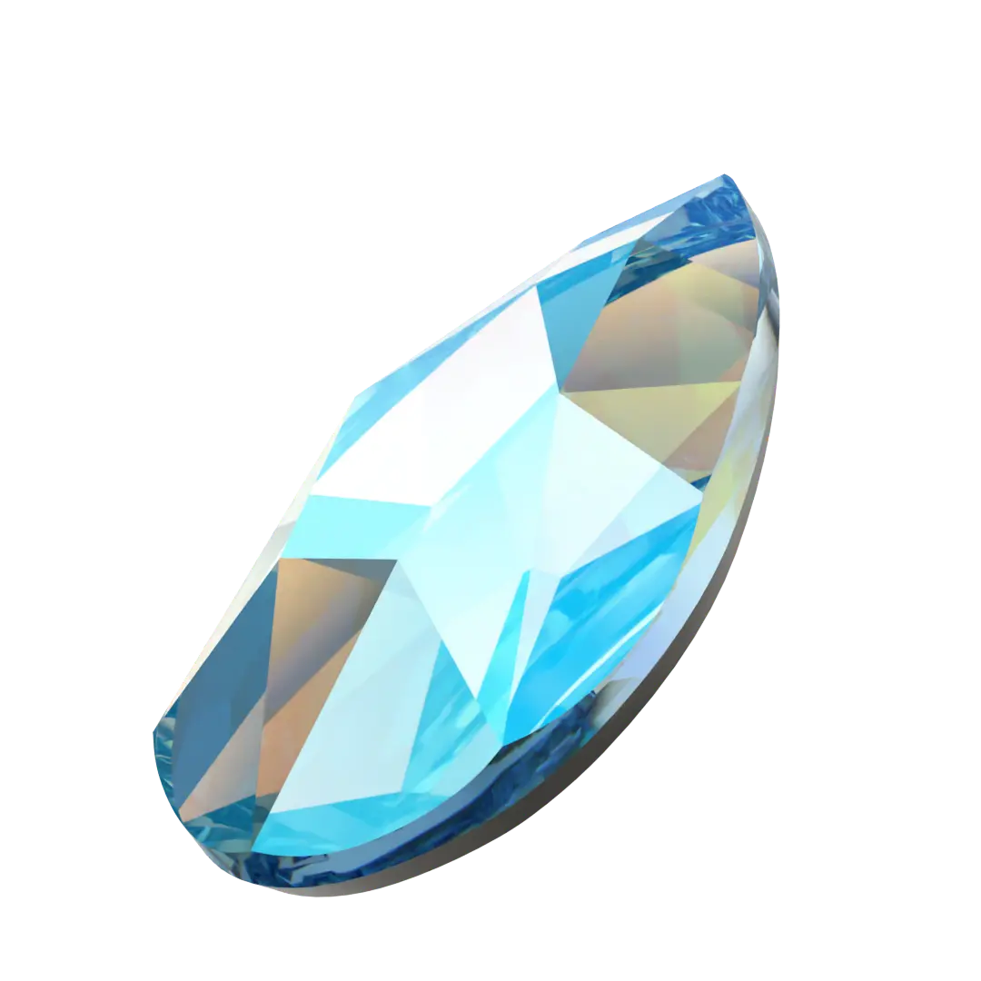 Serinity Flat Back Crystals Non Hotfix Pear (2303) Aquamarine Shimmer - Bluestreak Crystals