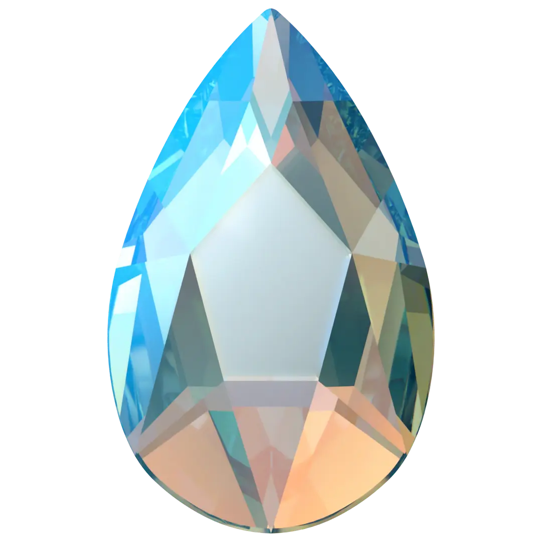 Serinity Flat Back Crystals Non Hotfix Pear (2303) Aquamarine Shimmer - Bluestreak Crystals