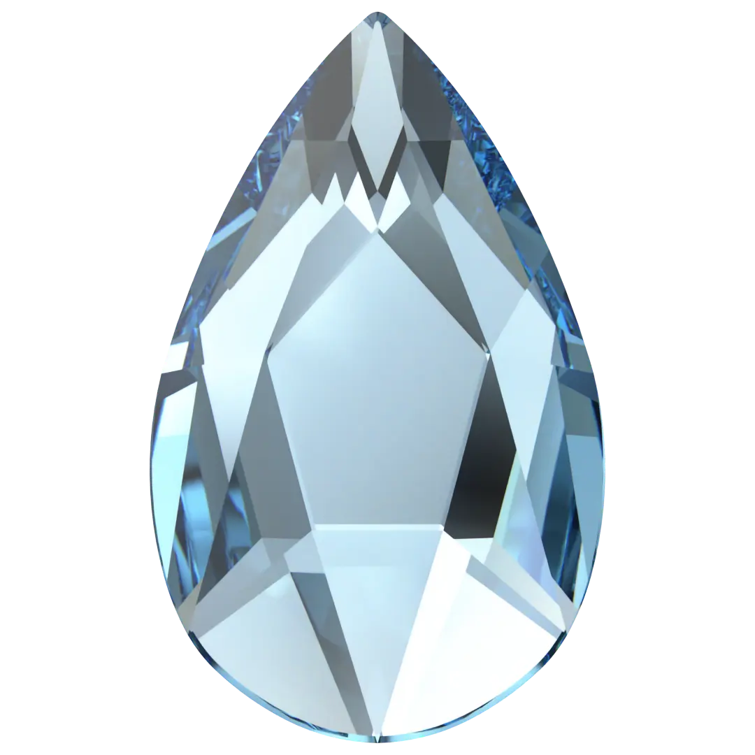Serinity Flat Back Crystals Non Hotfix Pear (2303) Aquamarine - Bluestreak Crystals
