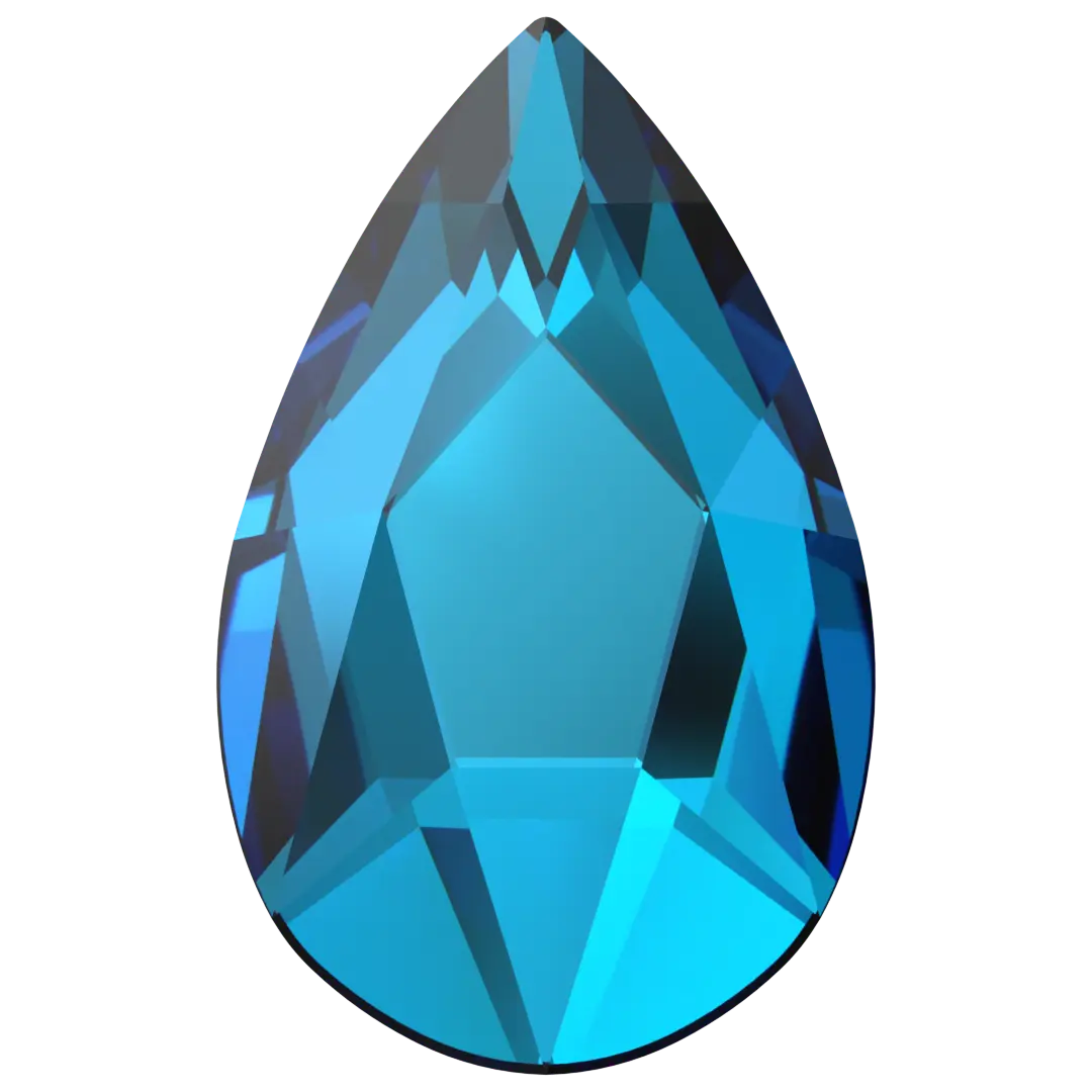 Serinity Flat Back Crystals Non Hotfix Pear (2303) Crystal Bermuda Blue - Bluestreak Crystals