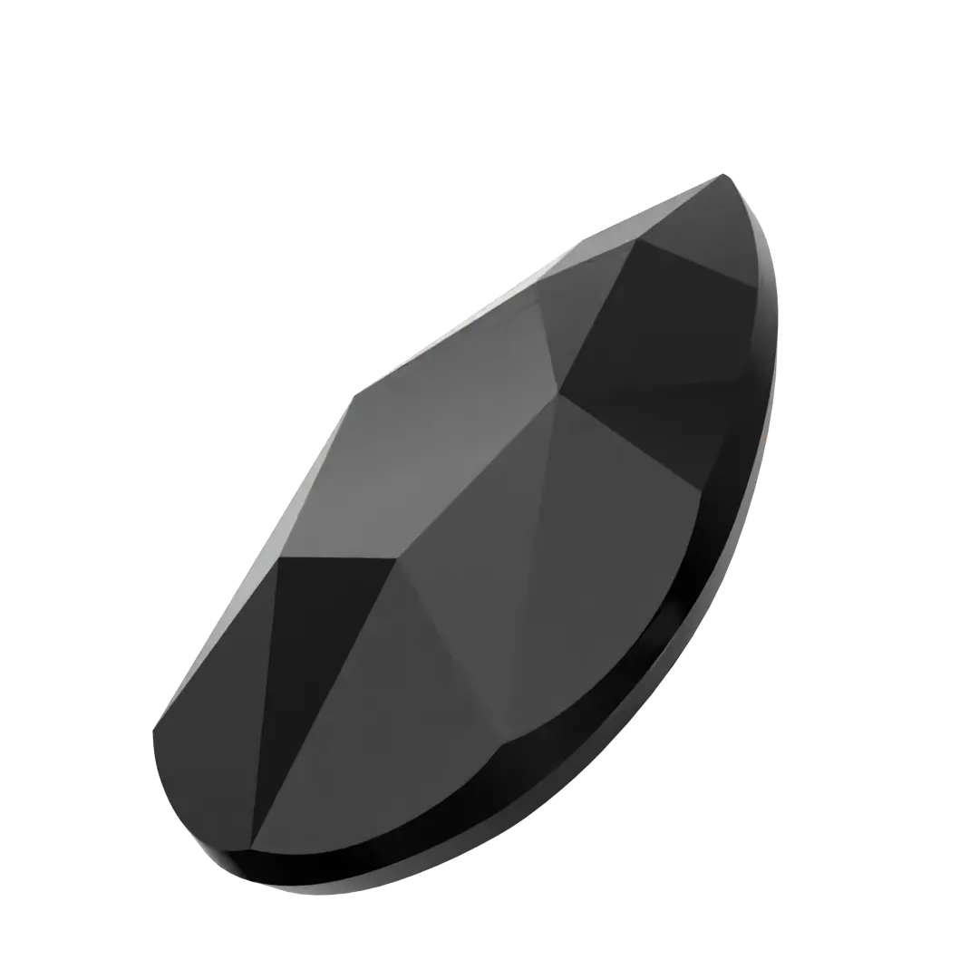 Serinity Flat Back Crystals Non Hotfix Pear (2303) Jet UNFOILED - Bluestreak Crystals