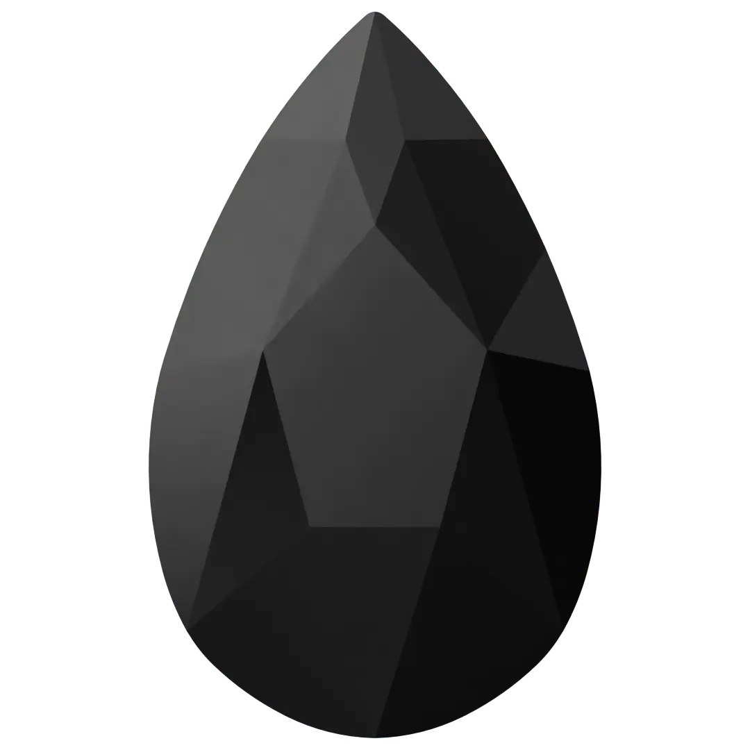 Serinity Flat Back Crystals Non Hotfix Pear (2303) Jet UNFOILED - Bluestreak Crystals