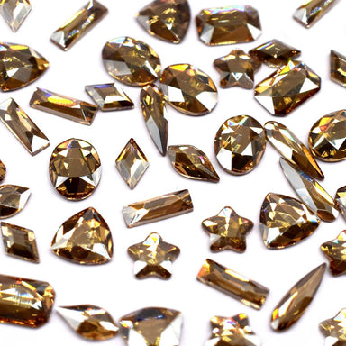 Swarovski Flat Back Crystals Non Hotfix Shapes Mix Crystal Golden Shadow - Bluestreak Crystals
