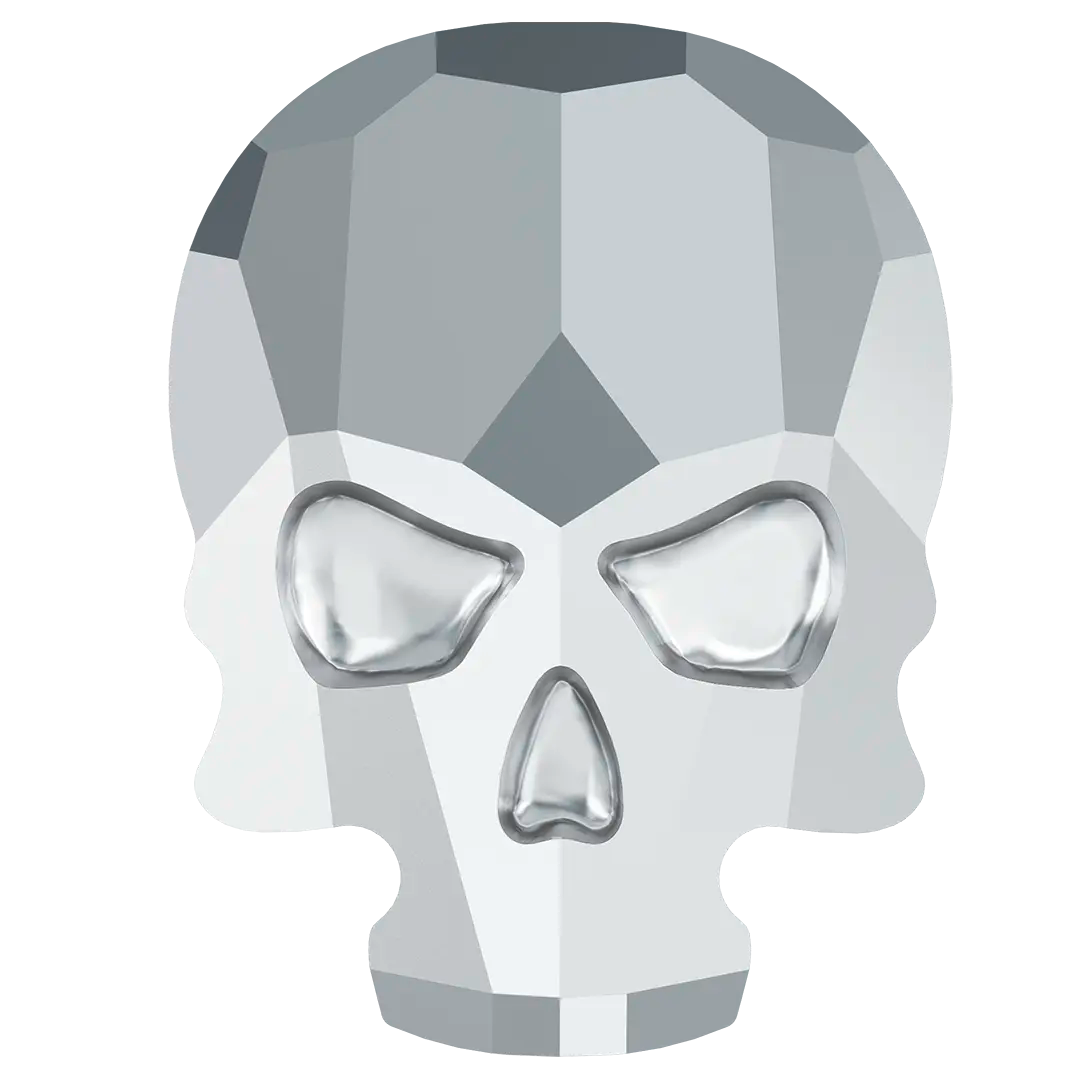 Serinity Flat Back Crystals Non Hotfix Skull (2856) Crystal Light Chrome - Bluestreak Crystals