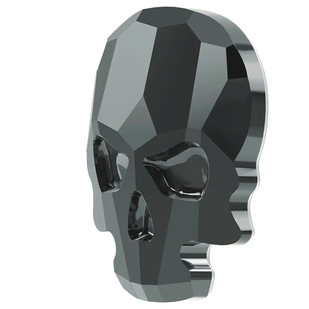 Serinity Flat Back Crystals Non Hotfix Skull (2856) Jet Hematite UNFOILED - Bluestreak Crystals