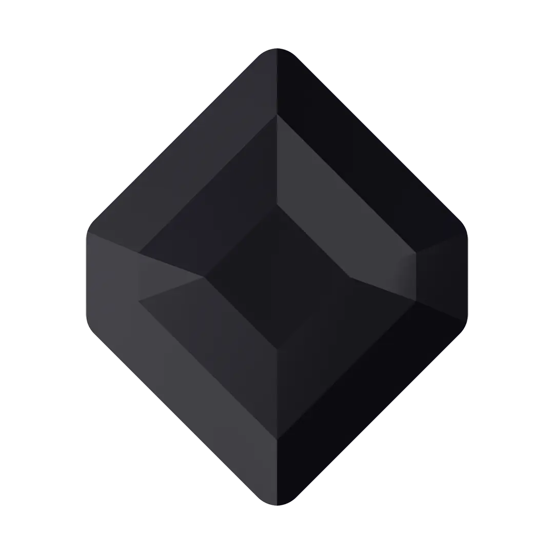Serinity Flat Back Crystals Non Hotfix Small Hexagon (2777) Jet UNFOILED - Bluestreak Crystals