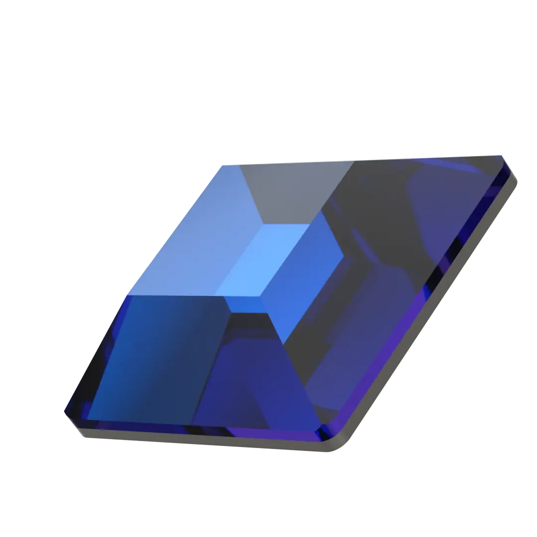 Serinity Flat Back Crystals Non Hotfix Square (2400) Crystal Bermuda Blue - Bluestreak Crystals