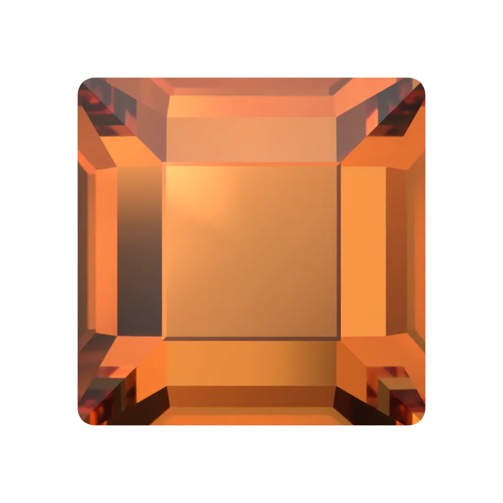Serinity Flat Back Crystals Non Hotfix Square (2400) Dark Orange - Bluestreak Crystals