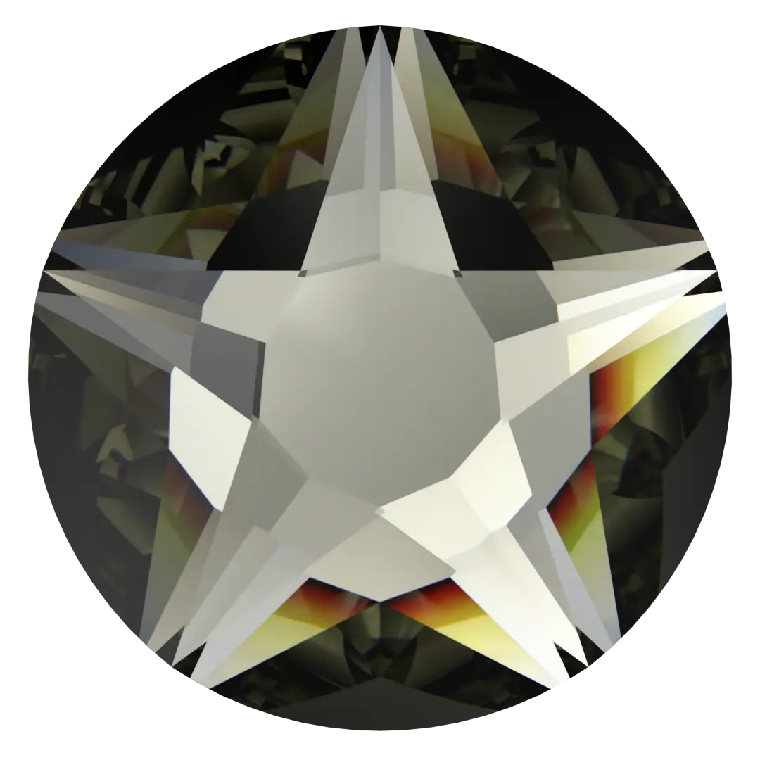 Serinity Flat Back Crystals Non Hotfix Star Rose (2100) Black Diamond - Bluestreak Crystals