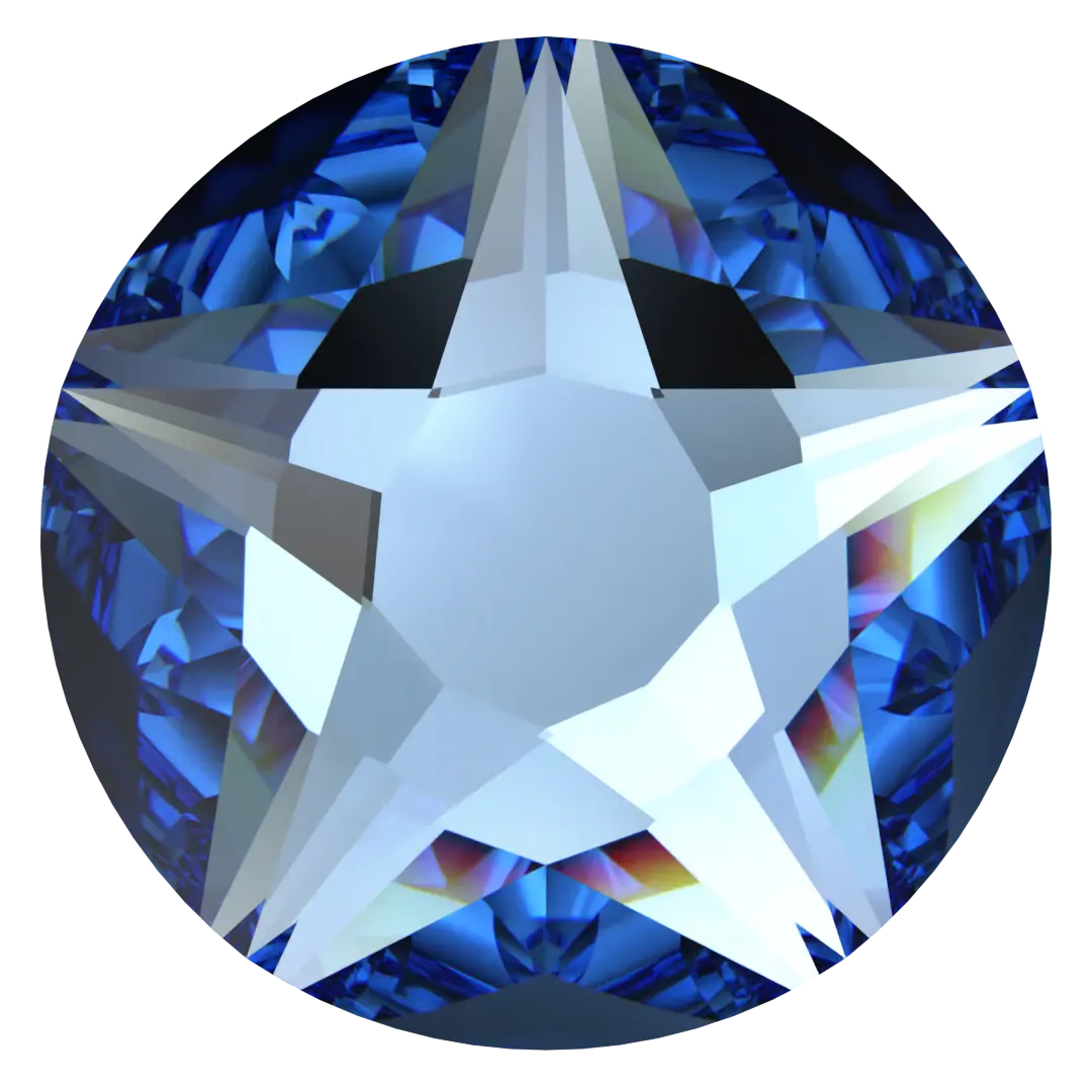 Serinity Flat Back Crystals Non Hotfix Star Rose (2100) Cool Blue - Bluestreak Crystals