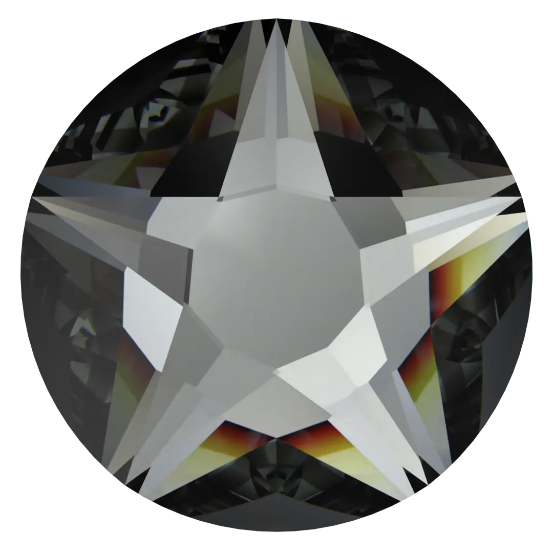 Serinity Flat Back Crystals Non Hotfix Star Rose (2100) Crystal Silver Night - Bluestreak Crystals