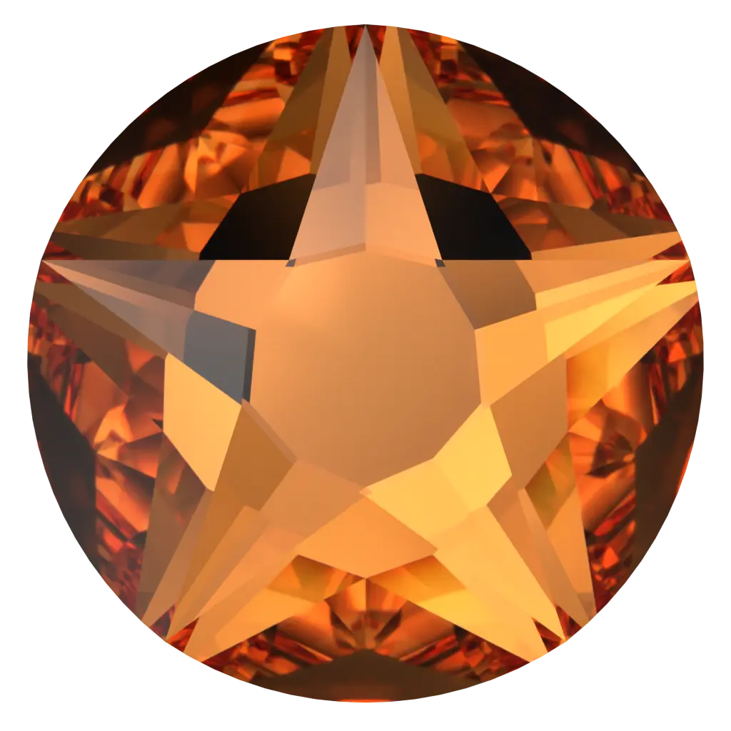 Serinity Flat Back Crystals Non Hotfix Star Rose (2100) Dark Orange - Bluestreak Crystals