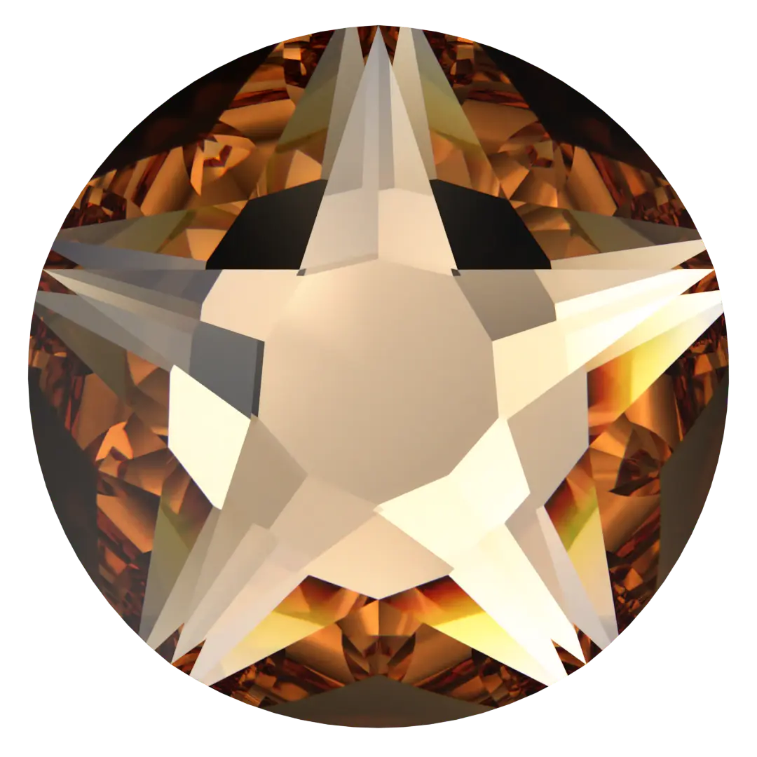 Serinity Flat Back Crystals Non Hotfix Star Rose (2100) Light Colorado Topaz - Bluestreak Crystals