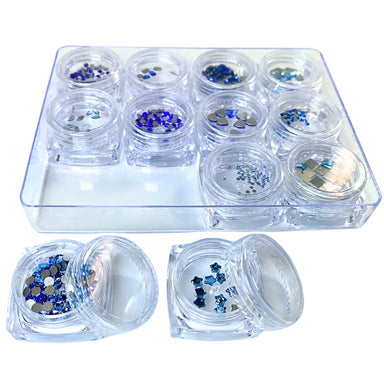 Serinity Flat Back Crystals Non Hotfix Supreme Mix Blues - Bluestreak Crystals