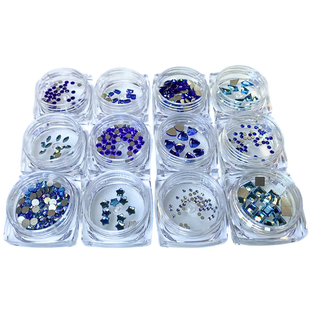 Serinity Flat Back Crystals Non Hotfix Supreme Mix Blues - Bluestreak Crystals