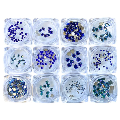 Serinity Flat Back Crystals Non Hotfix Supreme Mix Blues - Bluestreak Crystals