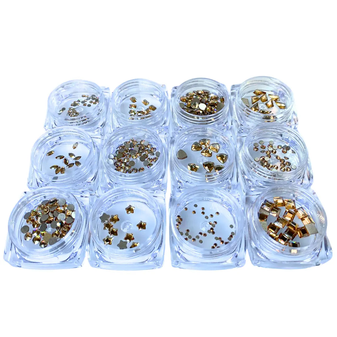 Serinity Flat Back Crystals Non Hotfix Supreme Mix Crystal Golden Shadow - Bluestreak Crystals