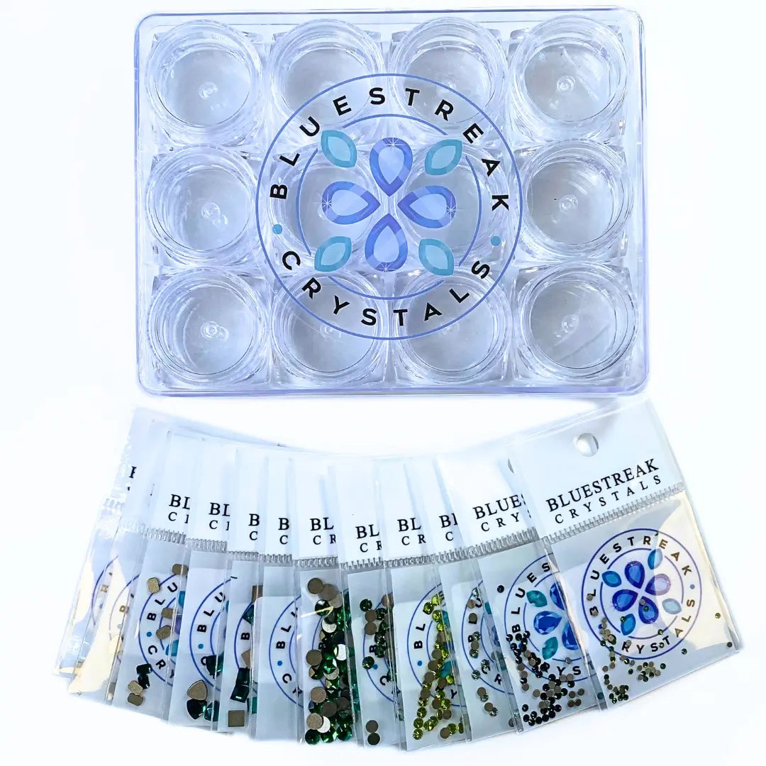 Serinity Flat Back Crystals Non Hotfix Supreme Mix Greens - Bluestreak Crystals