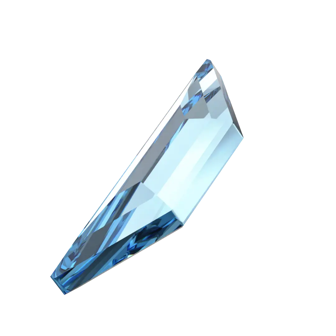 Serinity Flat Back Crystals Non Hotfix Trapeze (2772) Aquamarine - Bluestreak Crystals