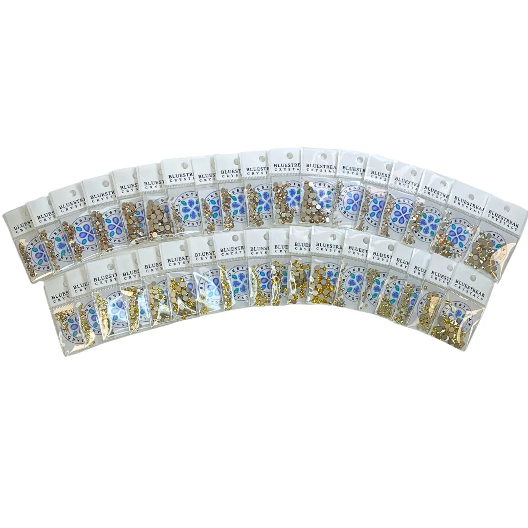 Serinity Flat Back Crystals Non Hotfix Yellow Collection - Bluestreak Crystals