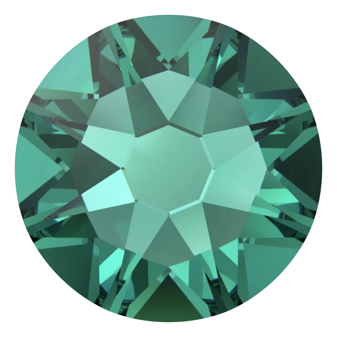 Serinity Hotfix Flat Back Crystals (2000, 2038 & 2078) Crystal Caribbean Green - Bluestreak Crystals