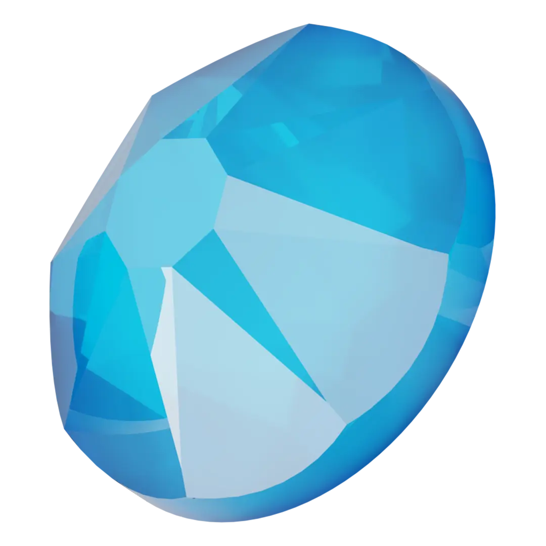 Serinity Hotfix Flat Back Crystals (2000, 2038 & 2078) Crystal Electric Blue Ignite - Bluestreak Crystals