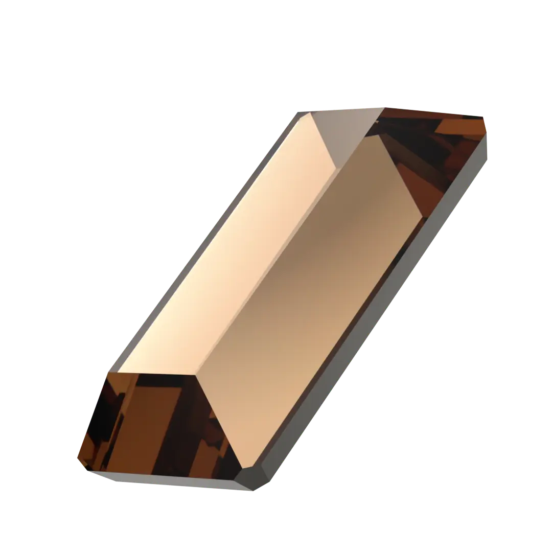 Serinity Hotfix Flat Back Crystals Baguette (2510) Light Smoked Topaz - Bluestreak Crystals