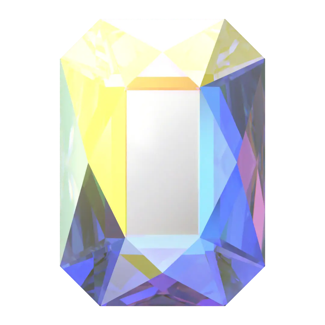 Serinity Hotfix Flat Back Crystals Emerald Cut (2602) Crystal AB - Bluestreak Crystals
