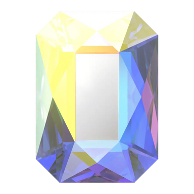 Serinity Hotfix Flat Back Crystals Emerald Cut (2602) Crystal AB - Bluestreak Crystals