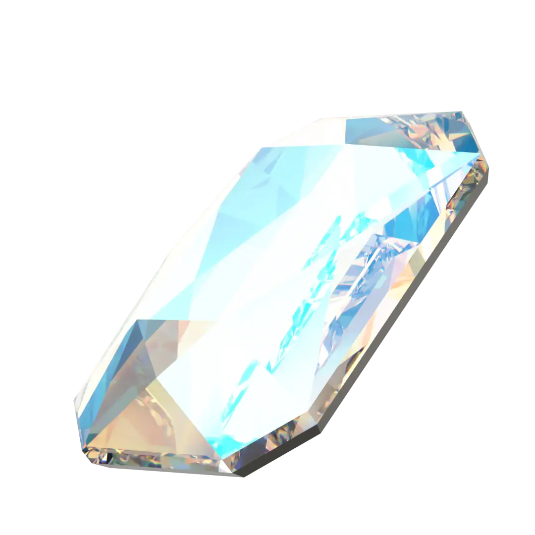 Serinity Hotfix Flat Back Crystals Emerald Cut (2602) Crystal Shimmer - Bluestreak Crystals