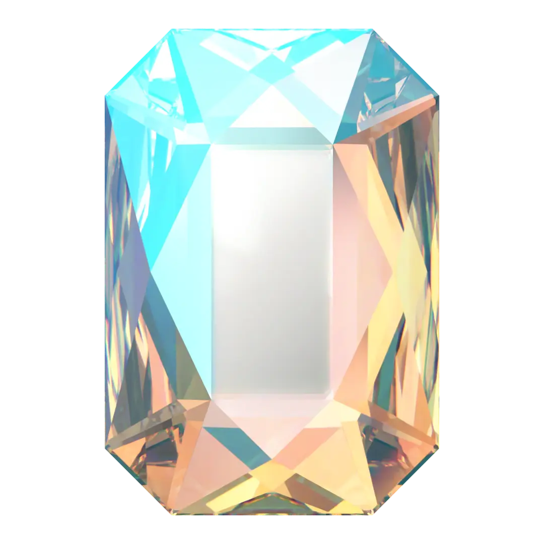 Serinity Hotfix Flat Back Crystals Emerald Cut (2602) Crystal Shimmer - Bluestreak Crystals