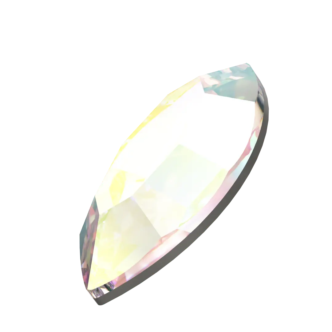 Serinity Hotfix Flat Back Crystals Navette (2200) Crystal AB - Bluestreak Crystals