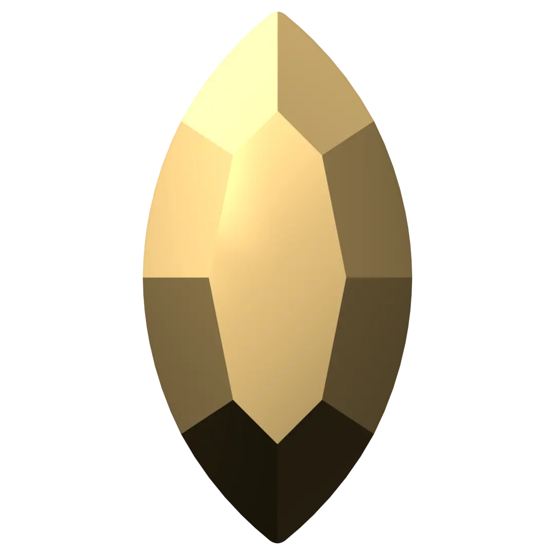 Serinity Hotfix Flat Back Crystals Navette (2200) Crystal Aurum - Bluestreak Crystals