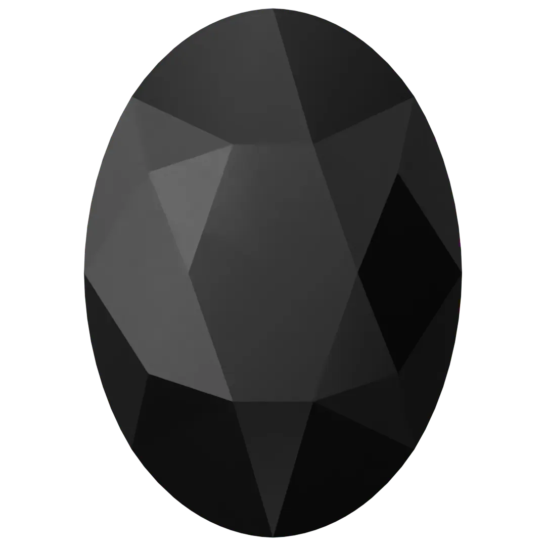 Serinity Hotfix Flat Back Crystals Oval (2603) Jet - Bluestreak Crystals