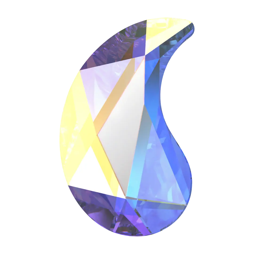 Serinity Hotfix Flat Back Crystals Paisley X (2364) Crystal AB - Bluestreak Crystals