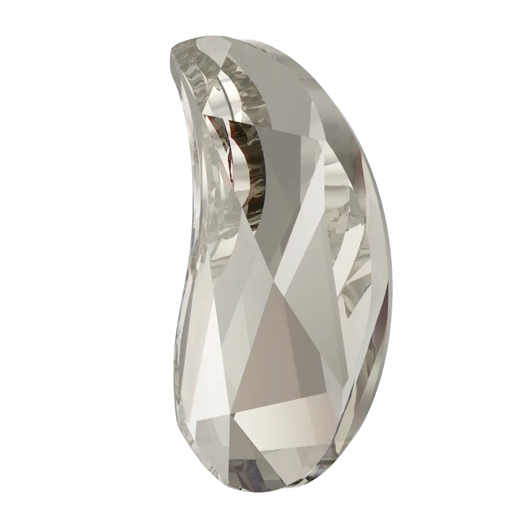 Serinity Hotfix Flat Back Crystals Paisley Y (2365) Crystal Silver Shade - Bluestreak Crystals