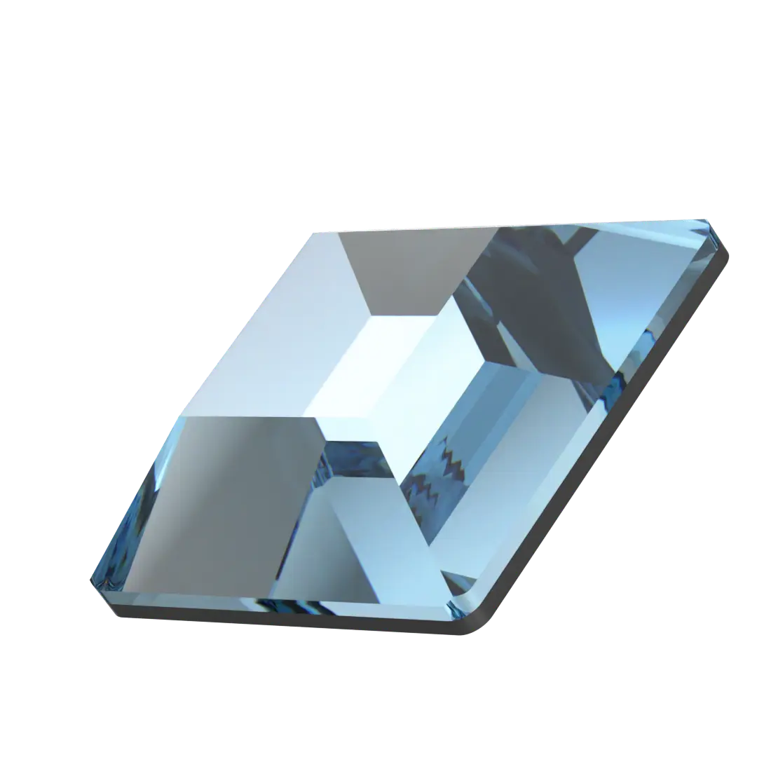 Serinity Hotfix Flat Back Crystals Square (2400) Aquamarine - Bluestreak Crystals