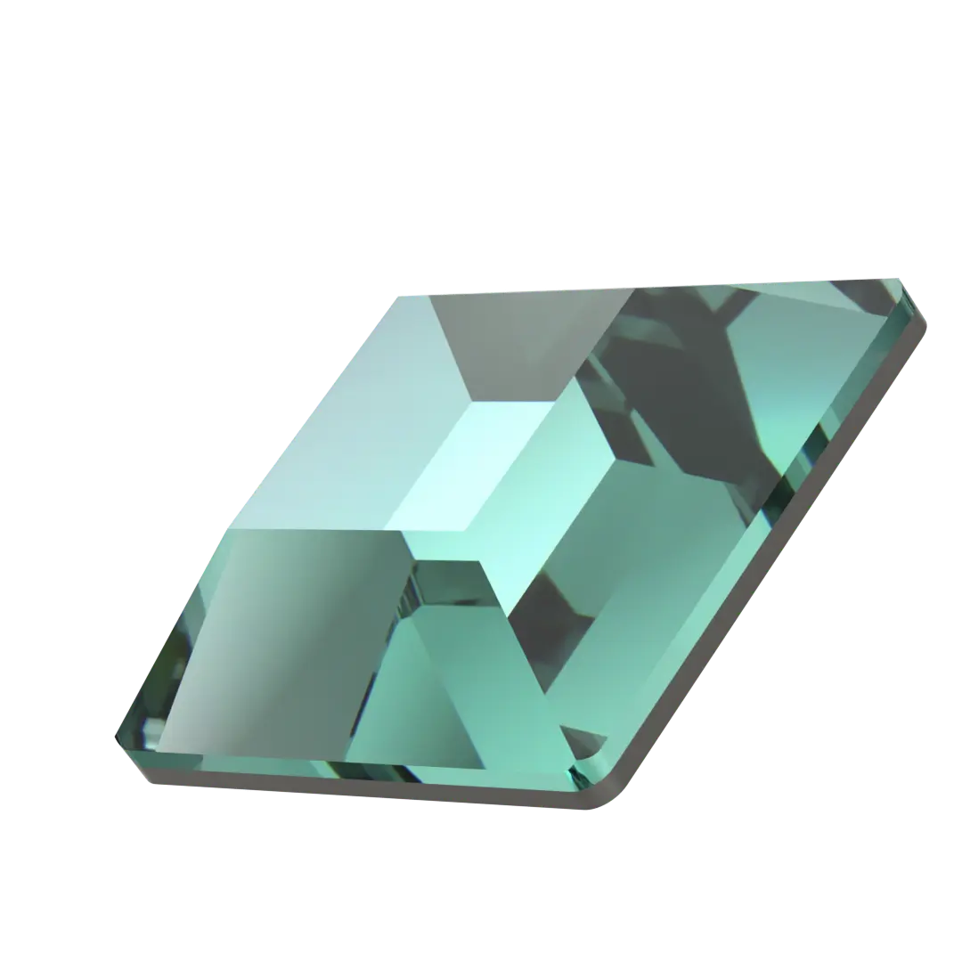 Serinity Hotfix Flat Back Crystals Square (2400) Caribbean Green - Bluestreak Crystals