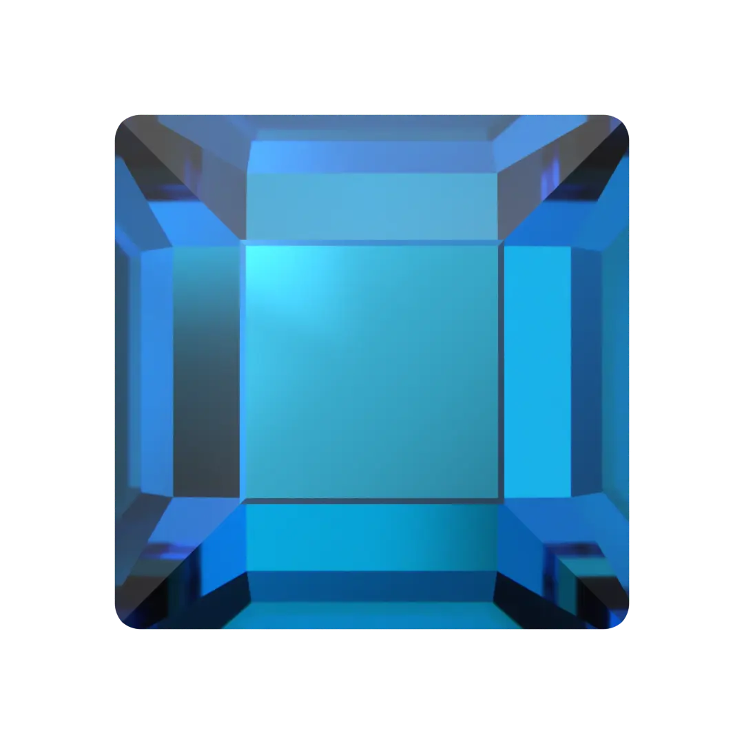 Serinity Hotfix Flat Back Crystals Square (2400) Crystal Bermuda Blue - Bluestreak Crystals