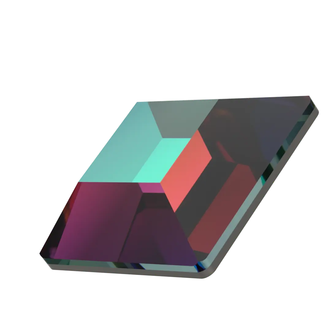 Serinity Hotfix Flat Back Crystals Square (2400) Crystal Vitrail Medium - Bluestreak Crystals