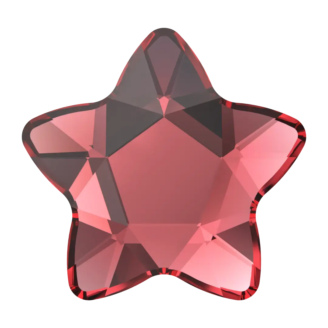 Serinity Hotfix Flat Back Crystals Star Flower (2754) Scarlet - Bluestreak Crystals
