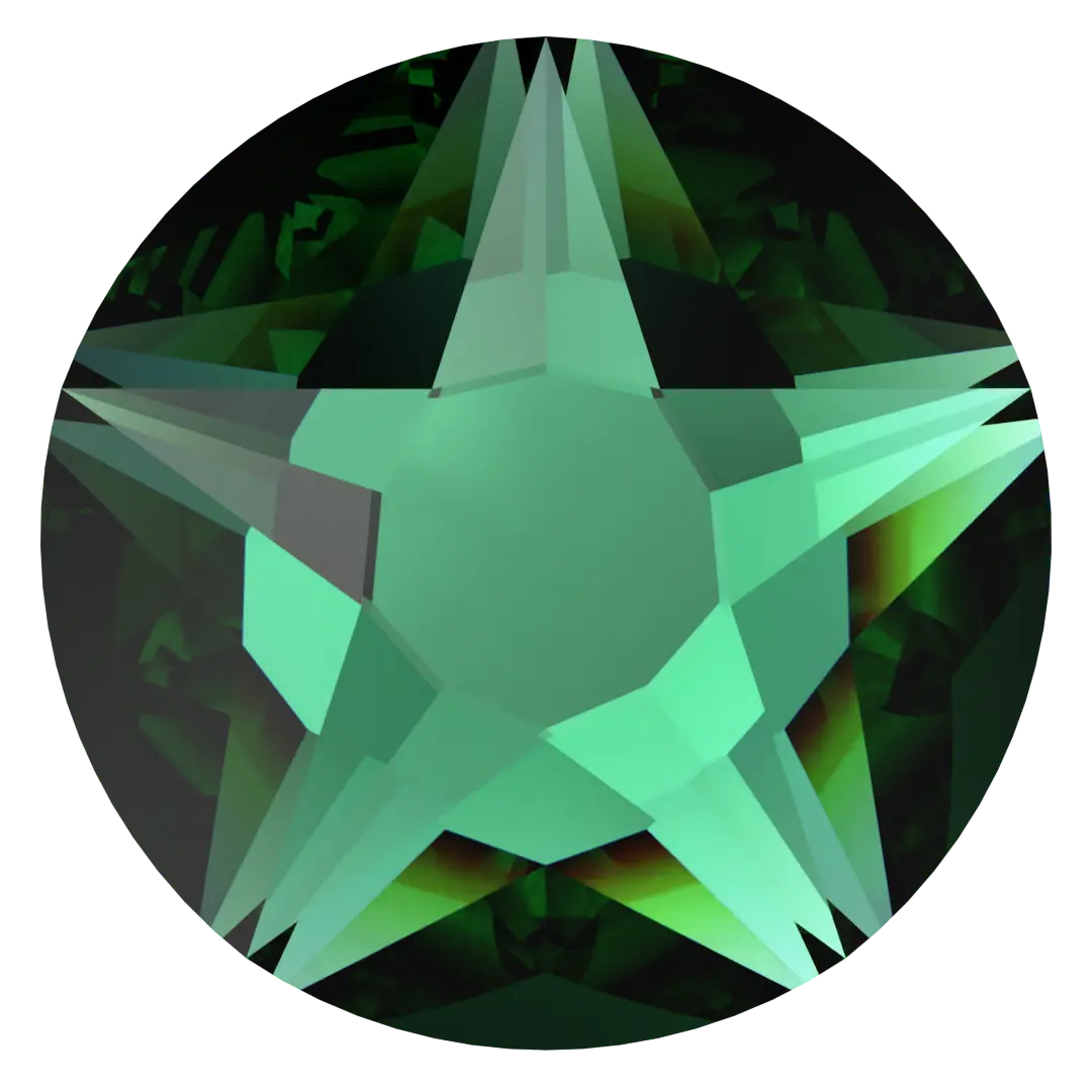 Serinity Hotfix Flat Back Crystals Star Rose (2100) Majestic Green - Bluestreak Crystals