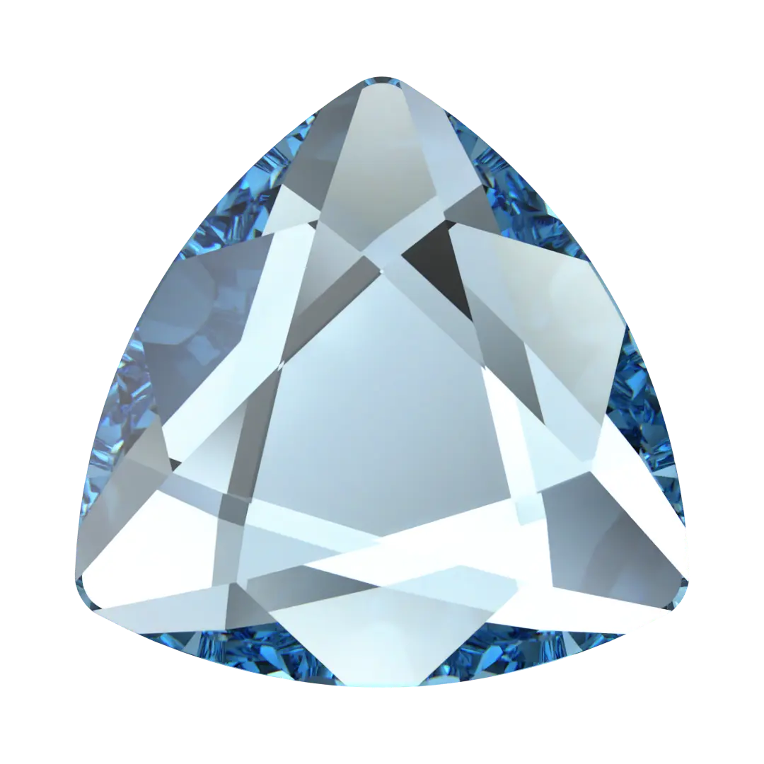 Serinity Hotfix Flat Back Crystals Trilliant (2472) Aquamarine - Bluestreak Crystals