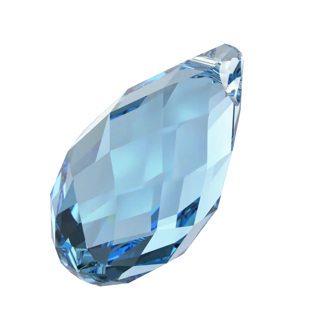 Serinity Pendants Briolette (6010) Aquamarine - Bluestreak Crystals