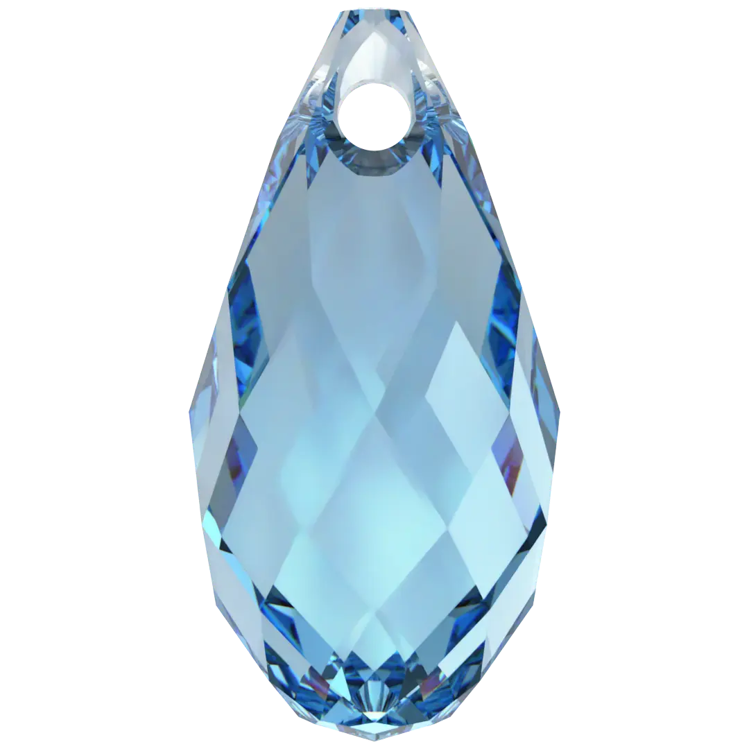 Serinity Pendants Briolette (6010) Aquamarine - Bluestreak Crystals