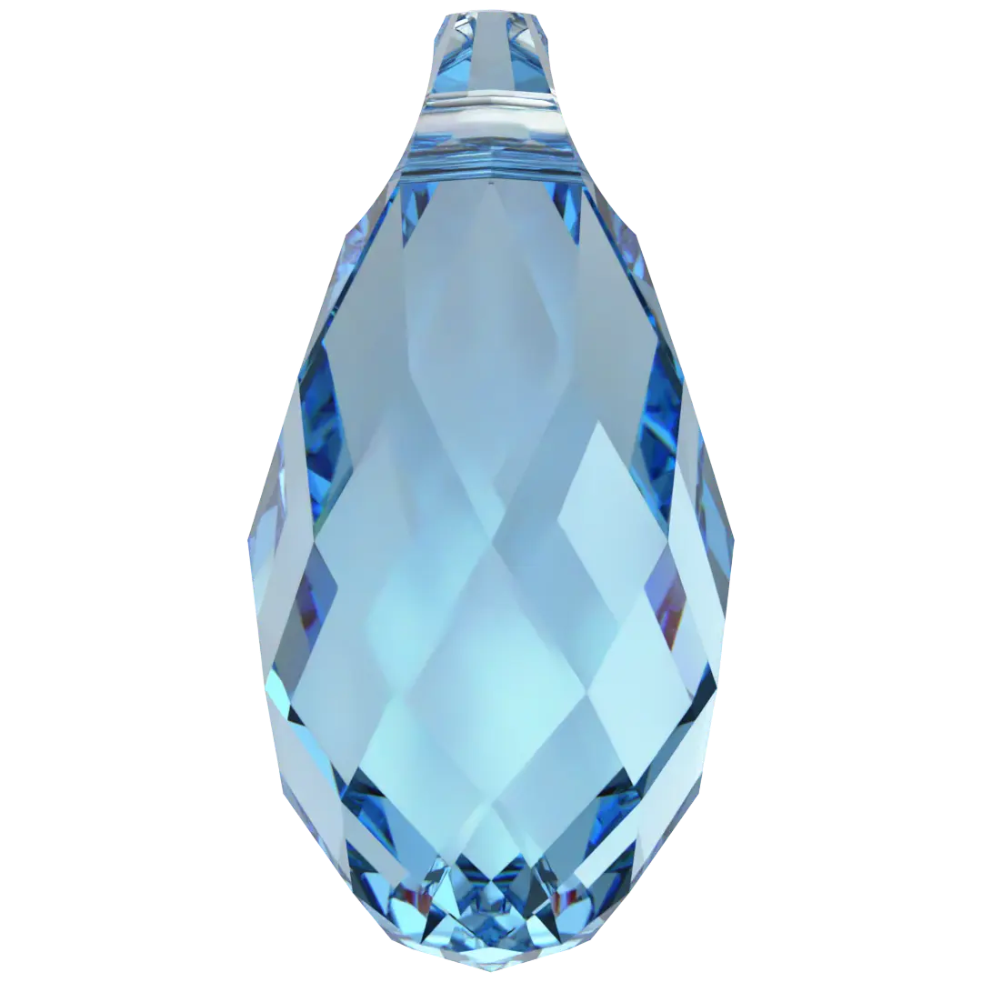 Serinity Pendants Briolette (6010) Aquamarine - Bluestreak Crystals