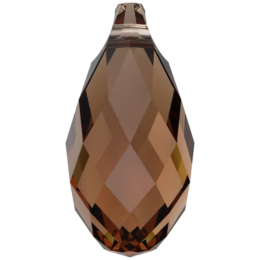 Serinity Pendants Briolette (6010) Smoked Topaz - Bluestreak Crystals