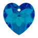Serinity Pendants Classic Heart (6215) Crystal Bermuda Blue P - Bluestreak Crystals