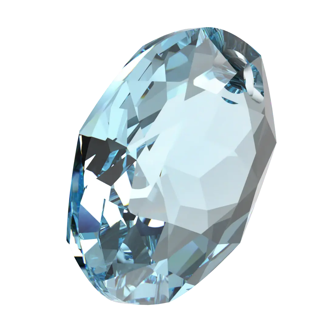 Swarovski Pendants Elliptic Cut (6438) Aquamarine - Bluestreak Crystals