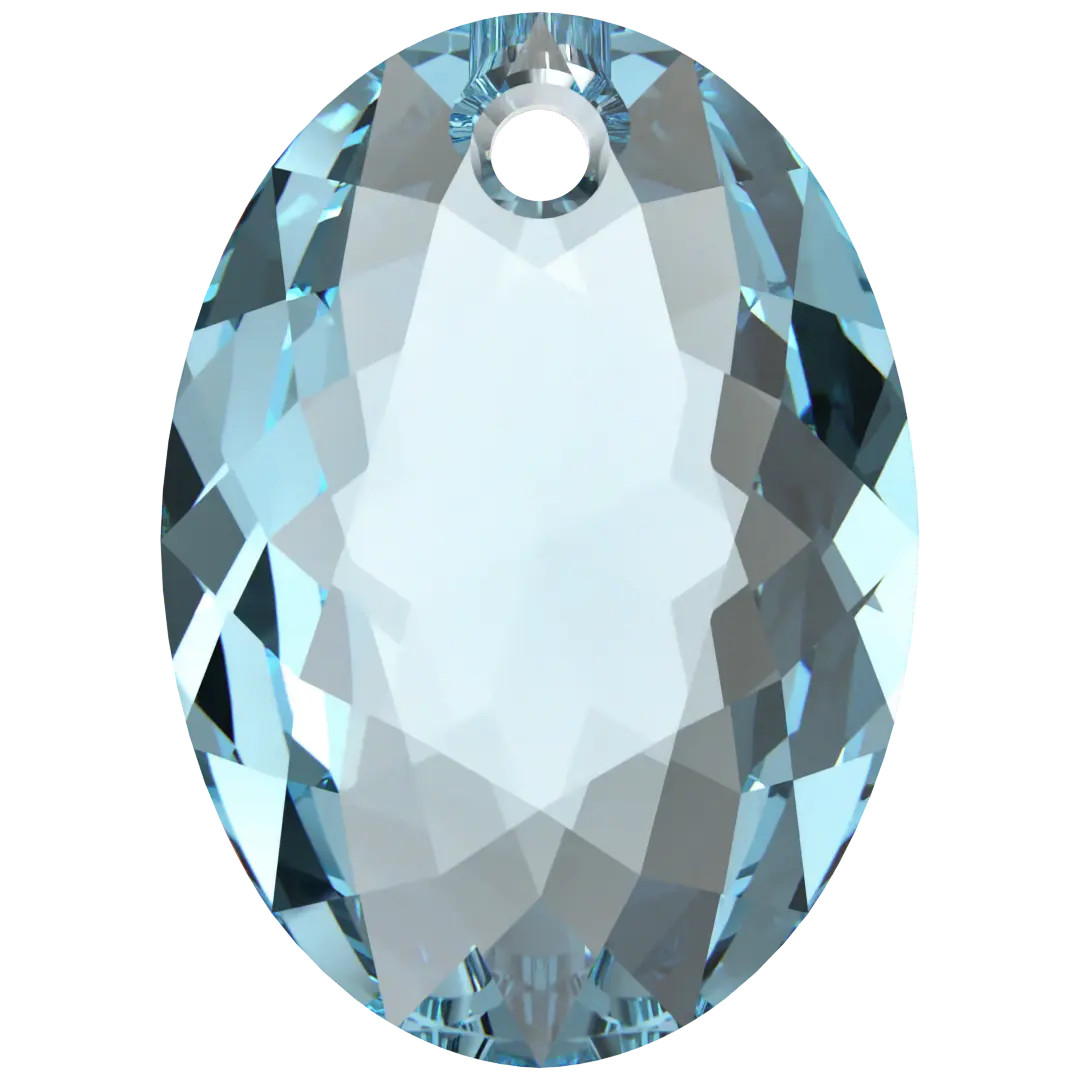 Swarovski Pendants Elliptic Cut (6438) Aquamarine - Bluestreak Crystals